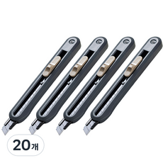 델리 누사인 모던 블랙칼날 커터칼 소형 NS063, 다크그레이, 20개