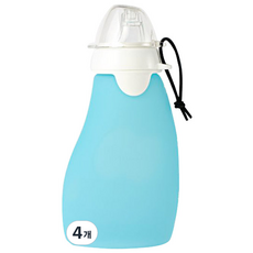 실리콘 스파우트 오리지널 스퀴즈, 블루, 120ml, 4개