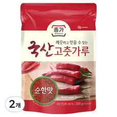 대상 종가 고춧가루 순한맛, 2개, 200g