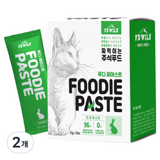 에프디와일드 고양이 푸디페이스트 주식 파우치 12p, 420g, 2개, 토끼