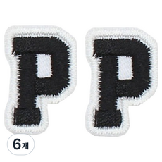 Button King 東大門鈕扣王 熱燙式刺繡字母縮寫迷你布貼 P, 6個