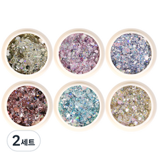 NB KIDULT 凝膠美甲 混合美甲亮片 B 夏季美甲 6款 M10155, 2套, 混合顏色