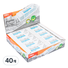 deLi 得力 Scribe 軟式橡皮擦 中 EH00210, 白色, 40個