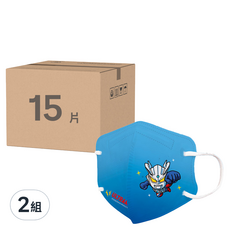 ONEDER 旺達棉品 兒童立體口罩, 15片, 2組, 超人力霸王/小圖