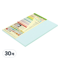 종이문화 레인보우 두꺼운 양면 카드지 No 15 아쿠아블루 205g, 30개