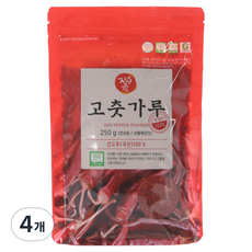 자연애고춧가루, 4개, 250g