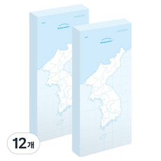 뮤니드 한반도지도 핸디 메모패드, 블루, 80매, 12개