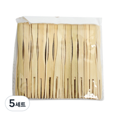 일회용 대나무 포크, 100개입, 5세트