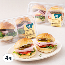 스윗밸런스 햄치즈 미니버거 2개입, 155g, 4개