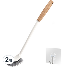 JLIFE 閃亮木質堅固清掃刷, 白色, 2個