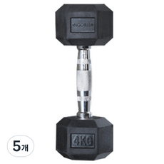 핏분 육각 통파이프 덤벨 아령, 5개, 4kg