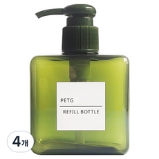더자카 모던 심플 사각 디스펜서 250ml, 그린, 4개