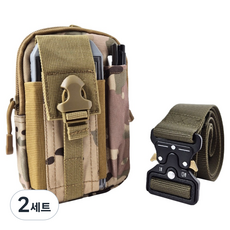 바벨롭 미니 공구가방 파우치 + 원터치 벨트 세트 카모, 2세트