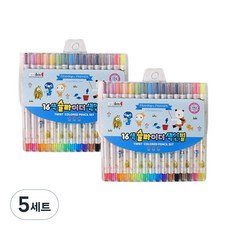 아이비스 슬라이더 색연필 블루 2p FR10662, 16색, 5세트