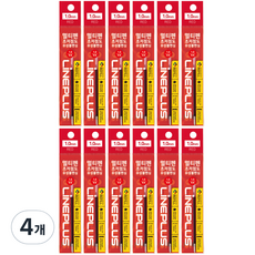 Lineplus 多功能筆 超低黏度 油性原子筆芯 1.0mm 12入, 4個, 紅色