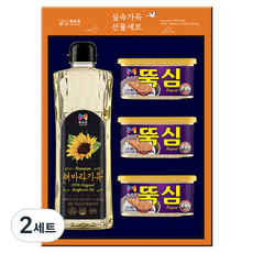 목우촌 실속가득 뚝심 캔햄 200g x 3p + 프리미엄 해바라기유 500ml 선물세트