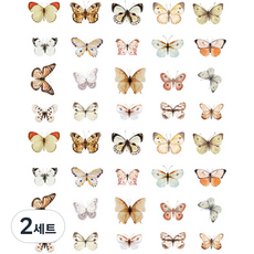 Happy J 裝飾室內蝴蝶貼紙 40入組, 2套, 白色蝴蝶