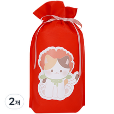 Donna&deco love you 禮物包裝不織布袋 2號 22 x 32 cm 5入, 008 康乃馨貓咪, 2個
