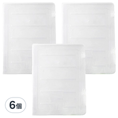 透明文件收納盒 A4大款(30.2 x 22.5 x 2cm), 白色卡扣, 6個