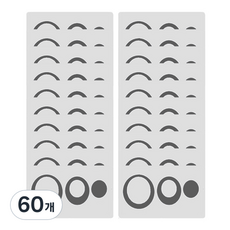 데이소이 다양한 모양 미끄럼 방지 스티커, 02 동그라미 그레이, 60개