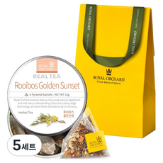로얄오차드 루이보스 골든선셋 실버틴 싱글팩 차 티백 + 기프트박스 선물세트, 티백 6p + 기프트박스, 5세트