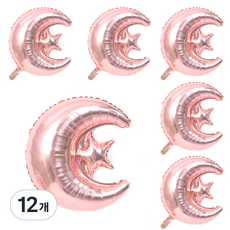 은박풍선 달과별 60cm, 로즈골드, 12개