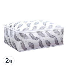 마켓감성 EVA 패턴 옷이불 정리가방, 깃털, 2개