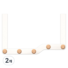 World Clean 軌道式免鑽孔門掛衣架 5鉤, 白色, 2個