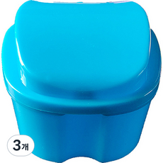 다르니나 틀니 보관 케이스 블루, 3개, 라이트블루