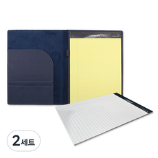 KKOMKKOMI 黏土活頁夾 A4+法律便條紙 2種, 海軍藍（粘合劑），黃色，白色（富豪墊）, 2套