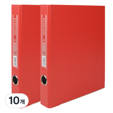 MiDAS HYUNPOONG D型環活頁夾 附名牌 3孔 3cm A4, 紅色, 10個