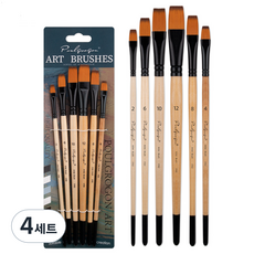 올이즈유 학용품 그림 평붓 6종 세트, 4세트, 2호, 4호, 6호, 8호, 10호, 12호