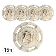 Button King 東大門鈕扣王 孔眼玫瑰徽章鈕扣 18mm, 象牙白G, 15個
