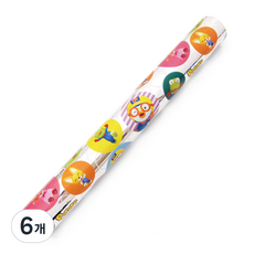 투영디자인 뽀로로 포장지 중 37.5 x 1800 cm, 실버, 6개