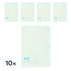 ECO Chungwoon PP 新彩色拉鍊文件夾 A4, 淺綠色, 10個