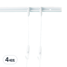 철물인 벽면 간편레일 1m 세트, 화이트, 4세트