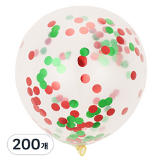 피어니스트 샤인스팽글 파티 풍선, 15 레드그린, 200개