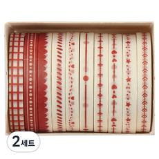 Sellingnew Artspin 柵欄 手帳 紙膠帶 10款套組 5mm x 2m, 2套, 愛心