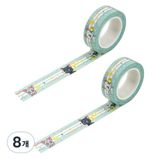 플라잉웨일즈 세일러문 마스킹 테이프 1.5cm x 1m, 고양이들, 8개