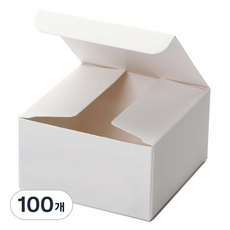 素色禮物盒 1號 8 x 8 x 4.5 公分, 100個, 白色