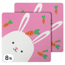 Kotech 安心防護浴室防滑兔子, 8個, 粉紅色