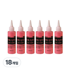 문화연필 물백묵 보충액 100ml, 빨강, 18개