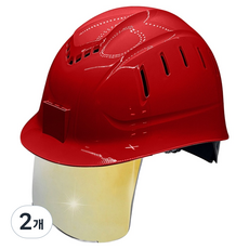 동명 일반창 골드미러보안경 경량통풍모, 레드, 2개