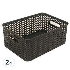 스내지 헤링본 바스켓 3호 오픈형 9.3L, 차콜, 2개