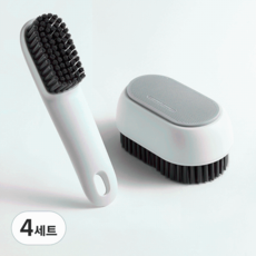 리얼피키 가정용 다기능 옷 신발 세탁 청소 브러쉬 2종 세트, 4세트, 그레이