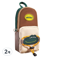 ARTJOY 立體角色揹包造型直式大容量鉛筆盒, 棕色, 2個