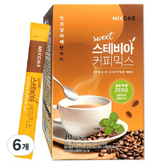 믹스원 스위트 스테비아 커피믹스, 9.5g, 30개입, 6개