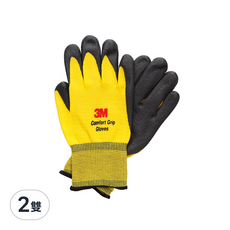3M 亮彩舒適型止滑耐磨手套 黃色, 黃, 2雙
