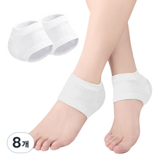 PABORABO 矽膠後腳跟保濕足墊 白色, 8個, 30g, 2入