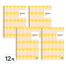 더블에이 노르딕페블 룰드 좌철노트 A5, 레몬옐로우, 12개